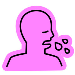 Influenza icon,  Infection, Illness, Cough