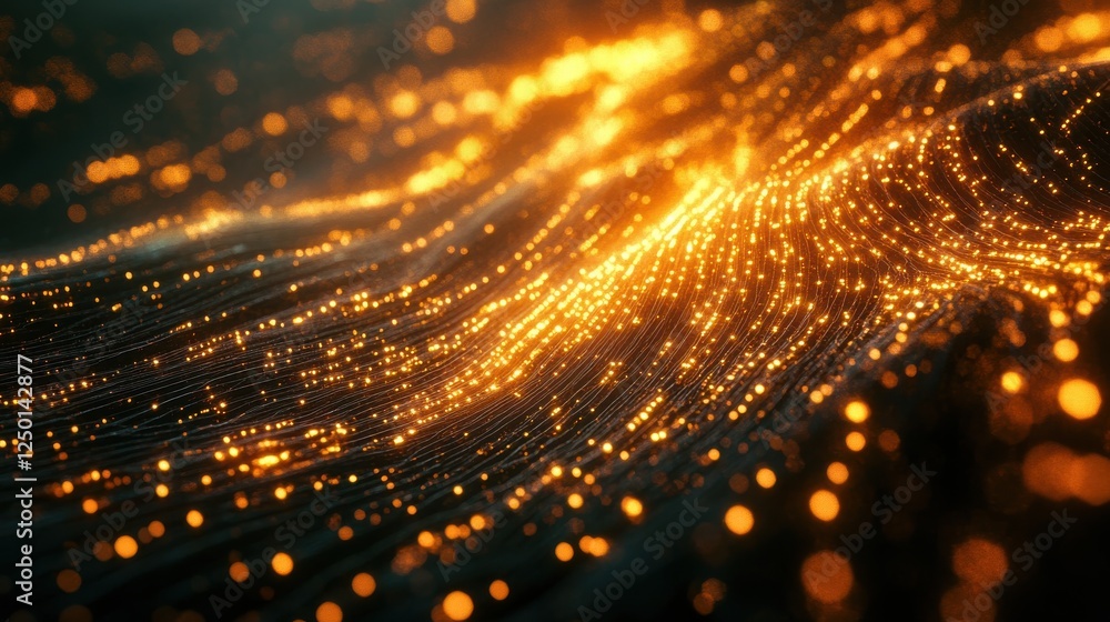 Poster close up of a cell with light blur for energy based data visualization concept