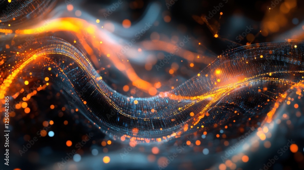 Poster computer generated abstract background energy based data visualization high performance design