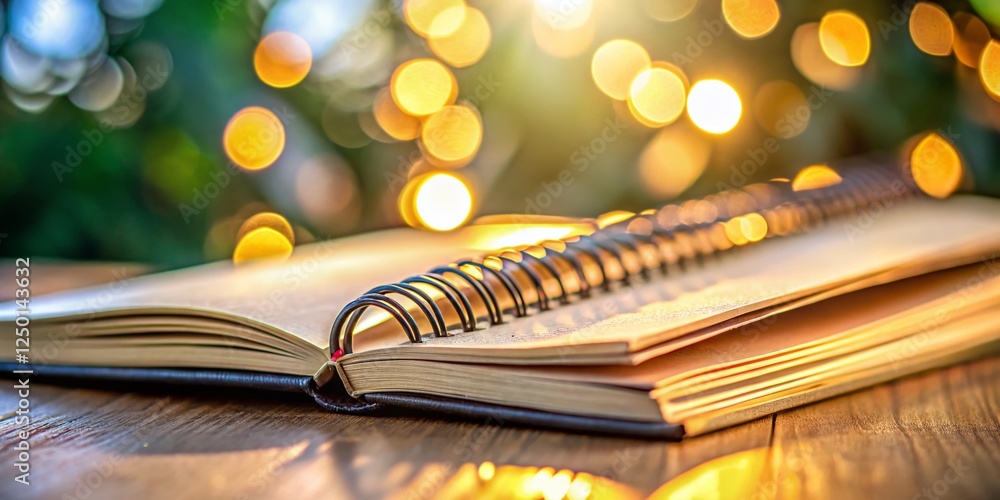 Poster blank notebook pages close up: empty copy space for notes & ideas