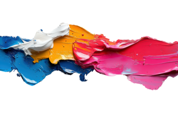 Vibrant and colorful paint strokes blend seamlessly, creating a striking abstract artwork that captures the essence of creativity and artistic expression.
