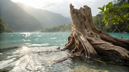 Cervical Spine: Nature's Embrace -  Stunning Conceptual Photography of Vertebrae and Flowing Water