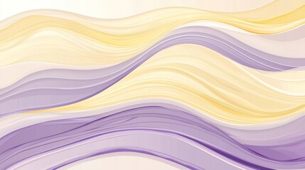 Fototapeta premium Abstract Wave Design: Pastel Yellow and Purple Swirls