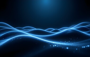 Fototapeta premium Futuristic Abstract Neon Light Waves – Vibrant Blue and Pink Glowing Lines on a Dark Background with Smooth Digital Flow