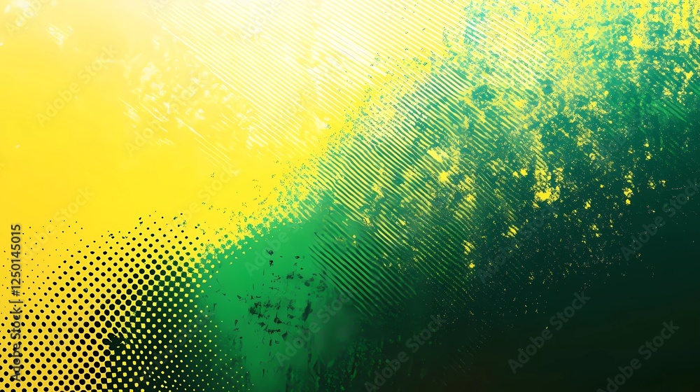 Aufkleber a green and yellow color background with a halftone pattern