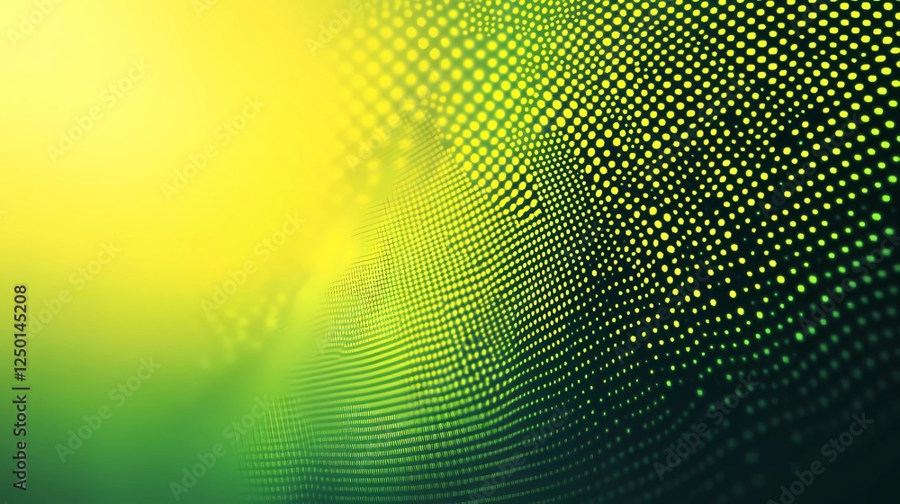Poster a green and yellow color background with a halftone pattern
