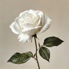Delicate white rose, studio shot, soft background