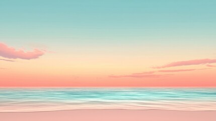 Tranquil Coastal Sunset: A Serene Beachscape at Dusk