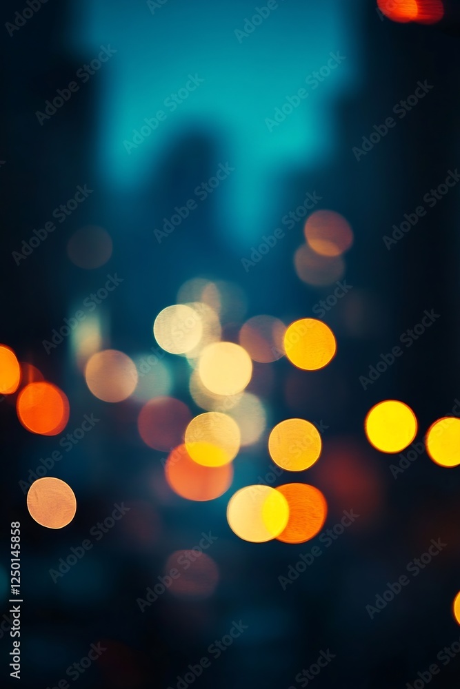 Leinwandbilder bokeh lights creating a dreamy urban night scene with soft focus and colorful glowing spots : genera