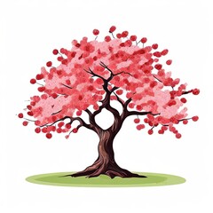 Obraz premium the AI Image Generator, Cherry Blossom Tree with Vibrant Pink-Red