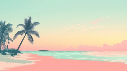 Pastel Paradise: Serene Sunset on a Tropical Beach