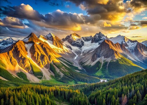 Breathtaking Panoramic Aerial View of South Chilcotin Mountains Provincial Park, British Columbia, Canada