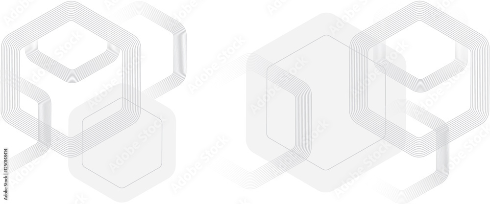 Aufkleber abstract honeycomb white and gray geometric abstract background with simple hexagonal elements.
