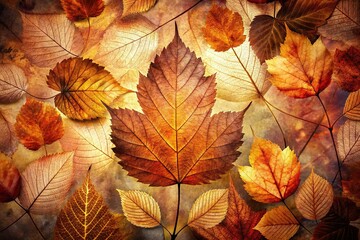 Brown Leaf Texture Wallpaper: Double Exposure Abstract Art Background