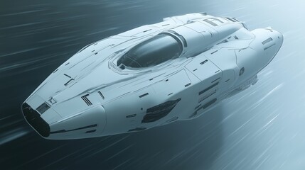 Futuristic Vehicle Silhouette In Gray Tones