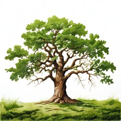 the AI Image Generator, Majestic Oak Tree With Lush Green Foliage