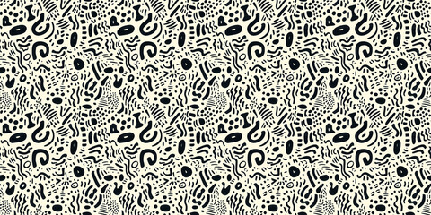 Cartoon hand-drawn doodles on the subject of summer holidays theme seamless pattern
