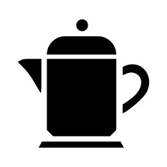 Obraz premium Black and white illustration of a coffee pot.