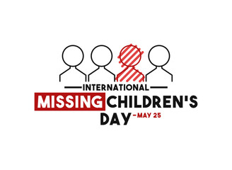 International Missing Children's Day. May 25. Human line icon. Abstract. White background. Poster, banner, card, background.