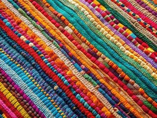Lisbon Boho Rug: Recycled Fabric Handmade Carpet Close-Up