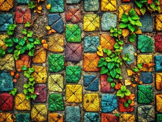 Macro Grunge Urban Texture: Distressed Stone Pavement Seamless Pattern