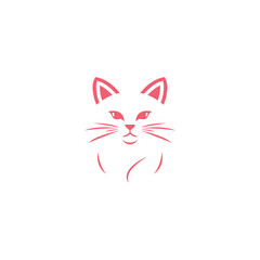 A sleek, modern logo featuring a stylized, minimalist cat with elegant, curved lines