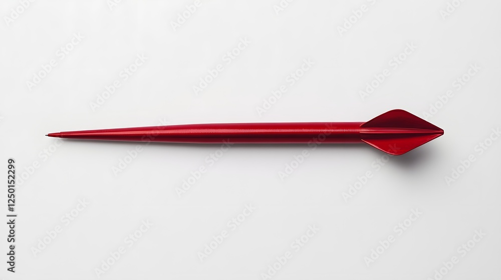 Poster a red elongated object with a diamond shaped end