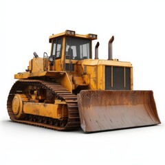Heavy Duty Bulldozer Isolated on White