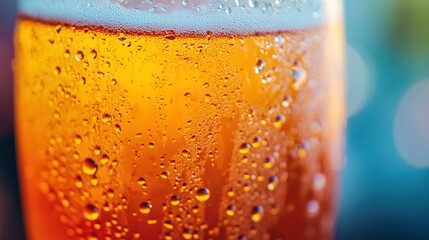 Close-up of a Frosty Beer Glass