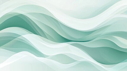 Obraz premium Serene Aqua Waves: Abstract Teal and White Flowing Design