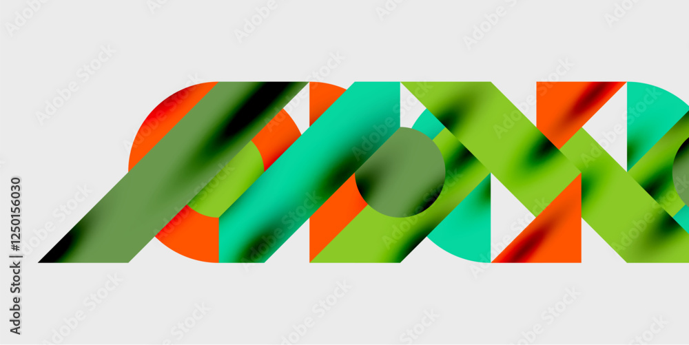 Aufkleber modern abstract background featuring circles, lines, and triangles in a dynamic geometric compositio