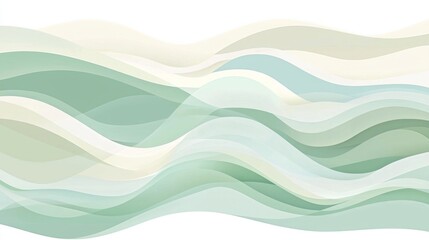 Abstract Mint Green Waves: Serene Water Color Palette