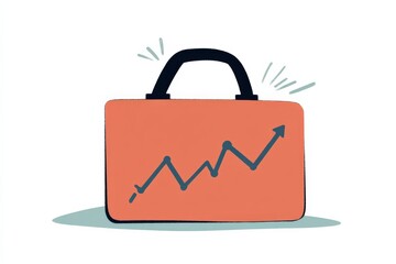 Briefcase with Upward Trend Arrow Illustration for Business and Finance Concepts