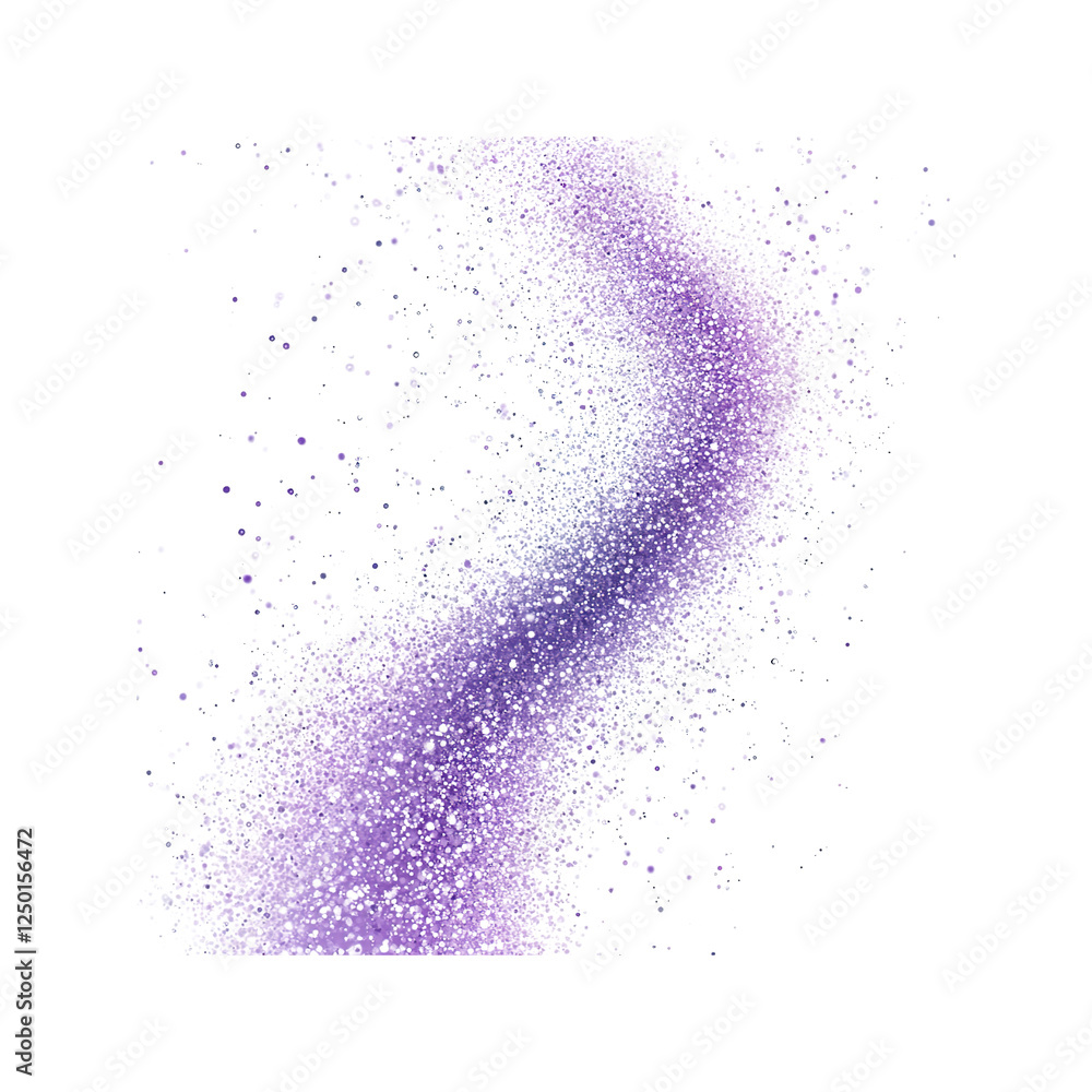 Wall mural abstract purple and white particle swirl on on white background