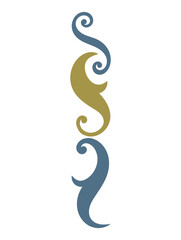 Obraz premium Elegant Flourishes: Gold & Blue