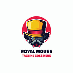 Royal Mouse Simple Mascot Logo