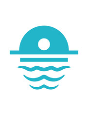 Abstract ocean sunset graphic