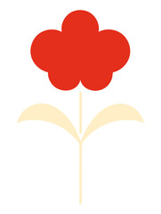 Simple red flower graphic design