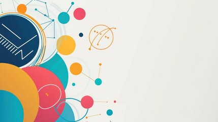 Obraz premium Abstract Colorful Circles and Lines Design: A Modern Geometric Art Background