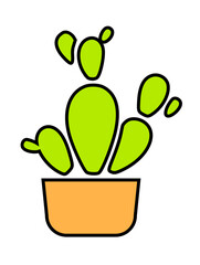 Cute potted cactus illustration.