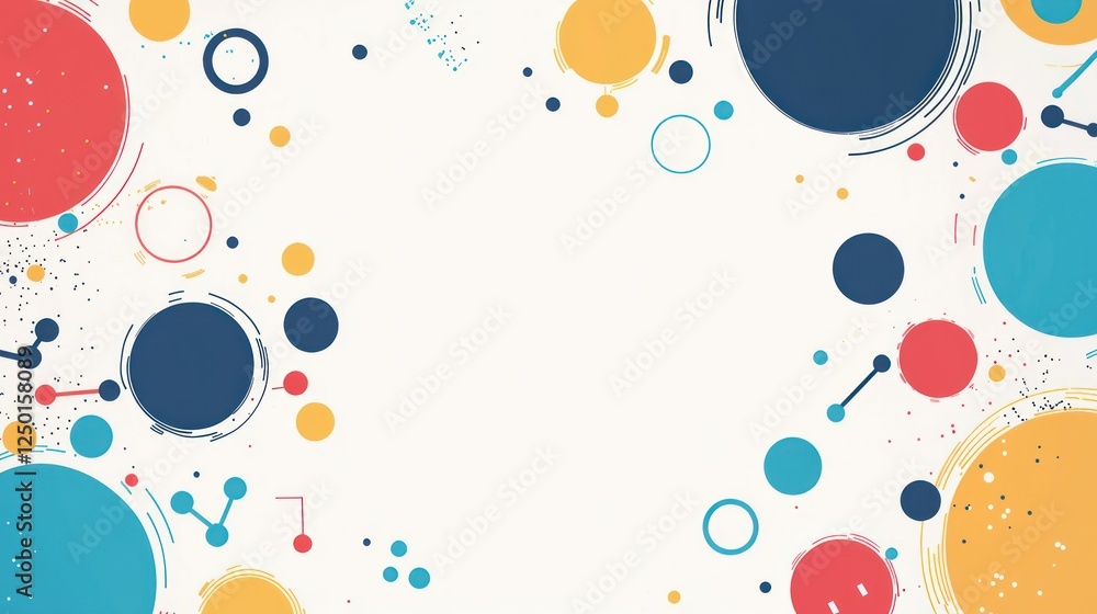 Poster abstract colorful circles and dots background design