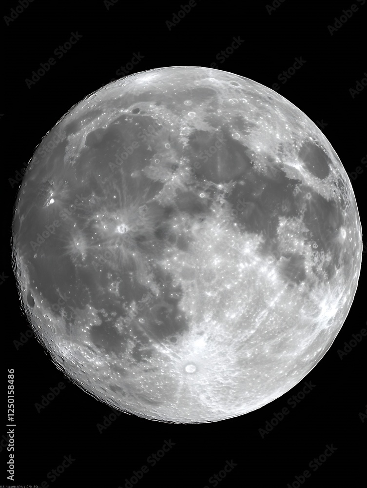 Aufkleber stunning close up of the moon showcasing its craters and surface textures against a deep black backg