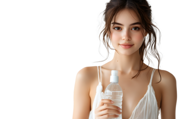 young woman drinking water