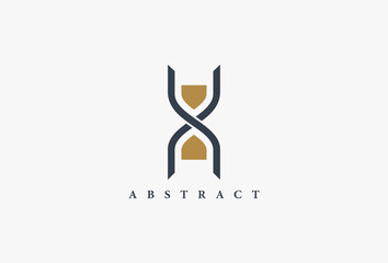 Hourglass Logo Design, Brand Identity logos vector, Classic Antique Timer Symbol Identity Usable for Business and branding Related with Time, Clock, Countdown, Stopwatch, Deadline, Speed, Minute