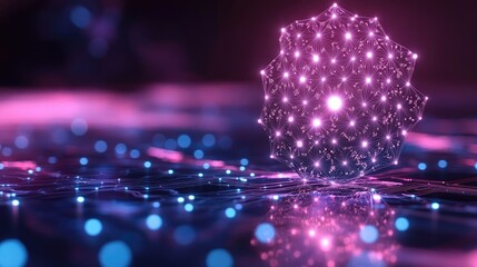 Abstract representation of a glowing digital sphere over a network of interconnected nodes