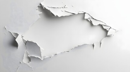 Abstract White Surface With Irregular Tear