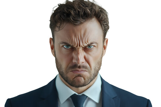 portrait of a businessman with angry expresion