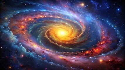 Obraz premium Cosmic Dust and Nebula: Macro Milky Way Galaxy Space Photography