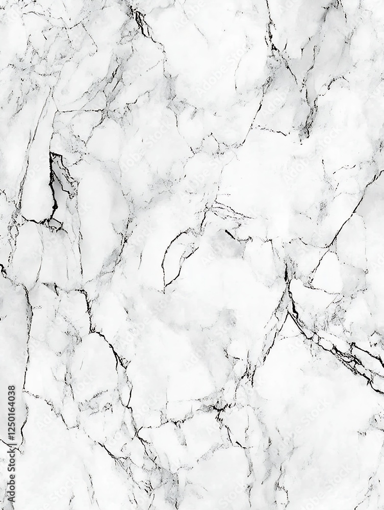 Aufkleber Textured White Marble Surface with Gray Veins and Patterns for Design : Generative AI
