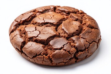 Cracked Chocolate Cookies, Isolated on White Background - Delicious Homemade Bakery Dessert